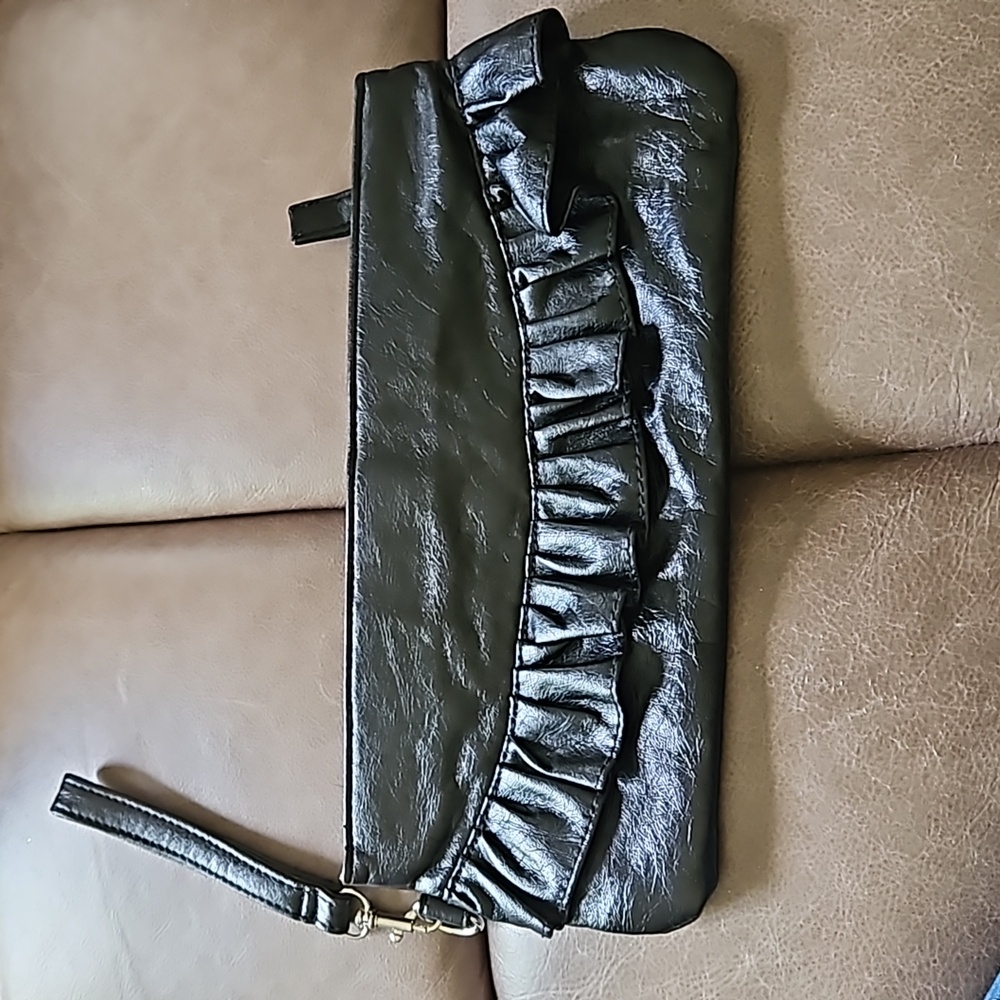 Cato pleather ruffle clutch wristlet